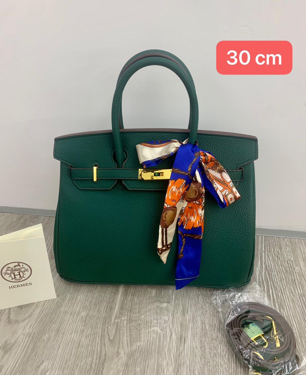 H Clemence Togo Leather Gold Finish Bag 30cm