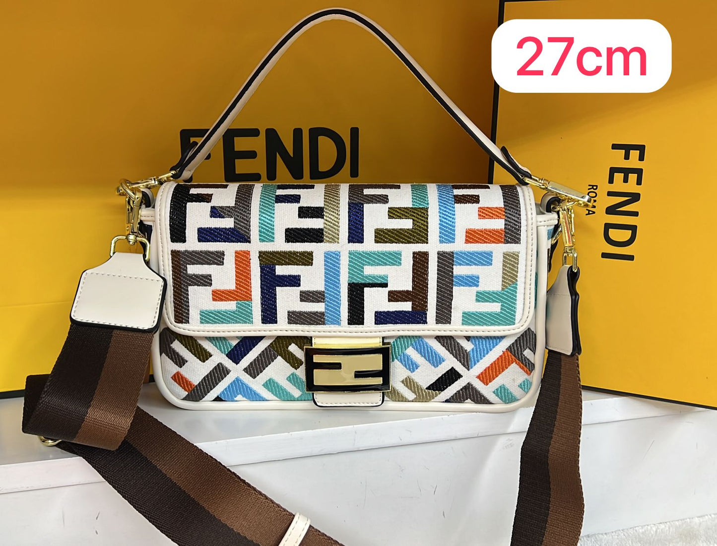 FNDI Jacquard Baguette Bag