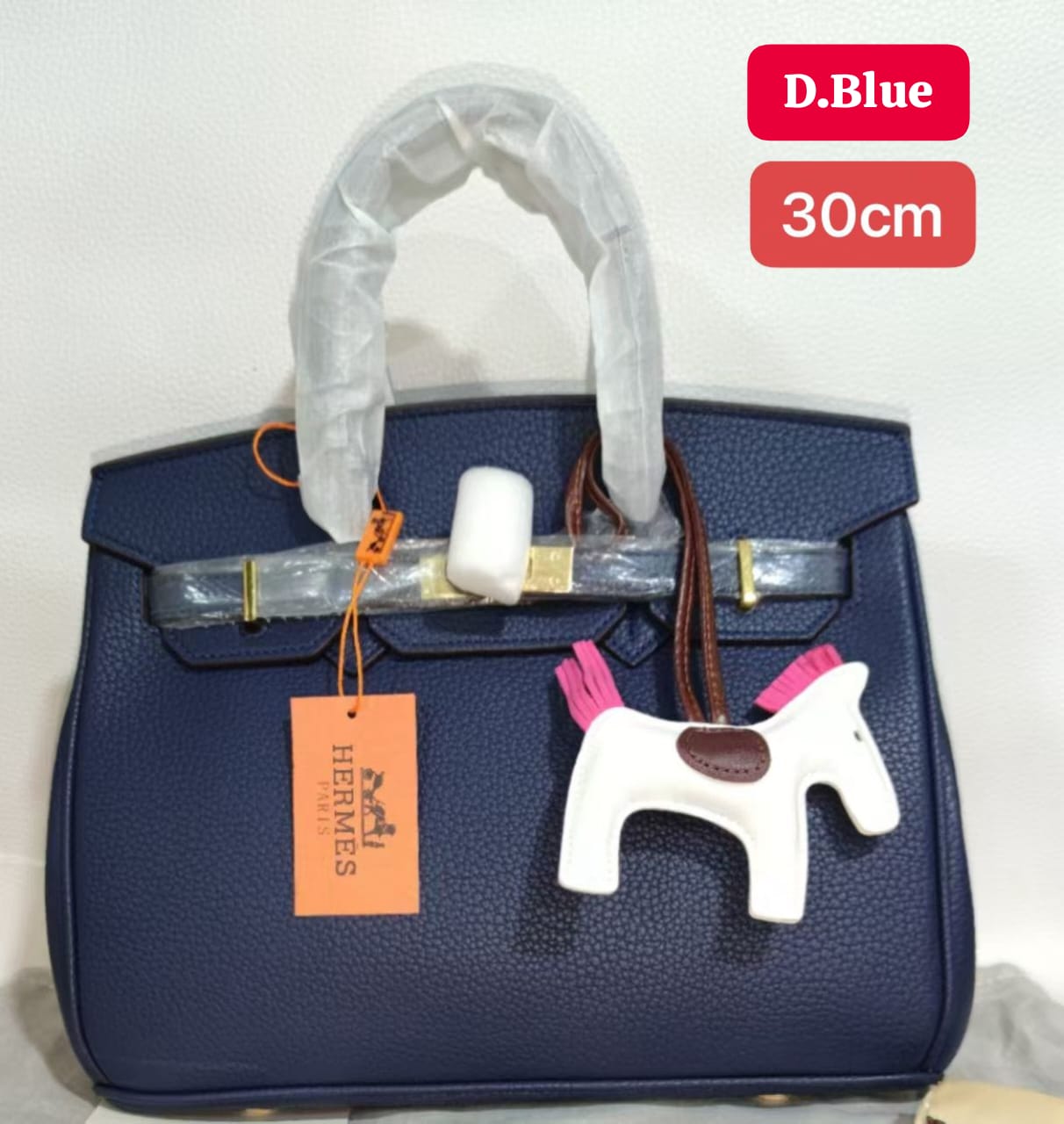 H Clemence Togo Leather Gold Finish Bag 30cm