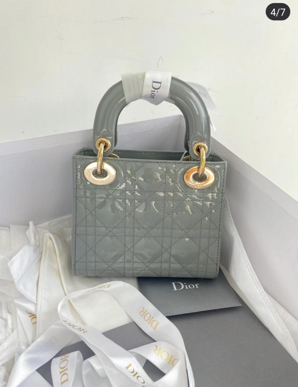 C.D Lady Dior Mini Shiny Chain Bag