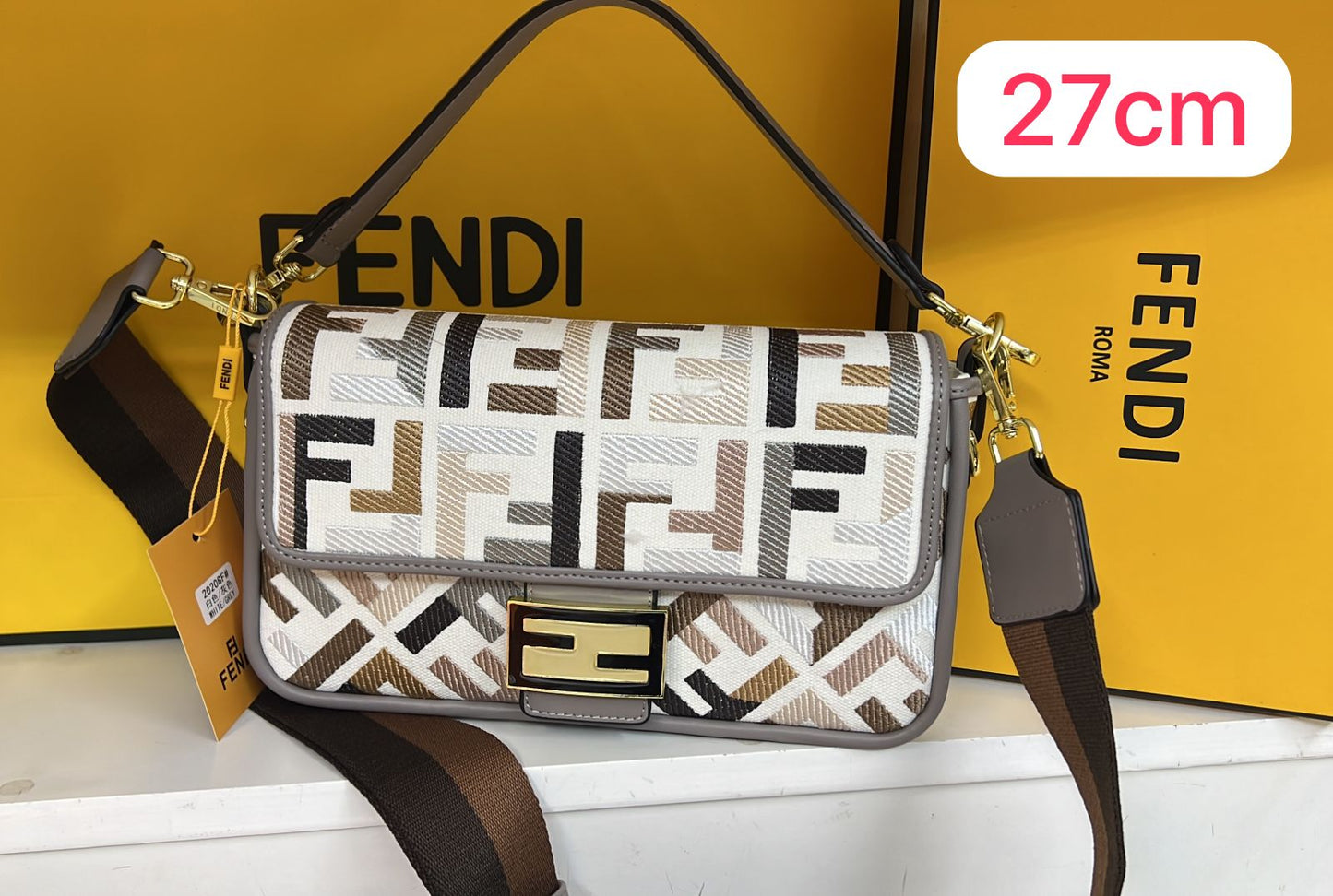 FNDI Jacquard Baguette Bag