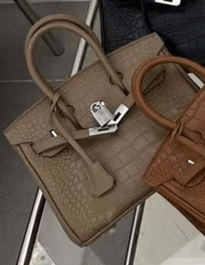 š Shiny Crocodile Leather Palladium Hardware Bag 25cm