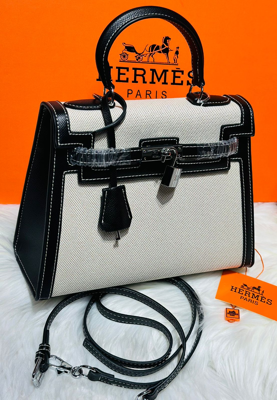 H Sellier Toile Swift Handbag 25cm