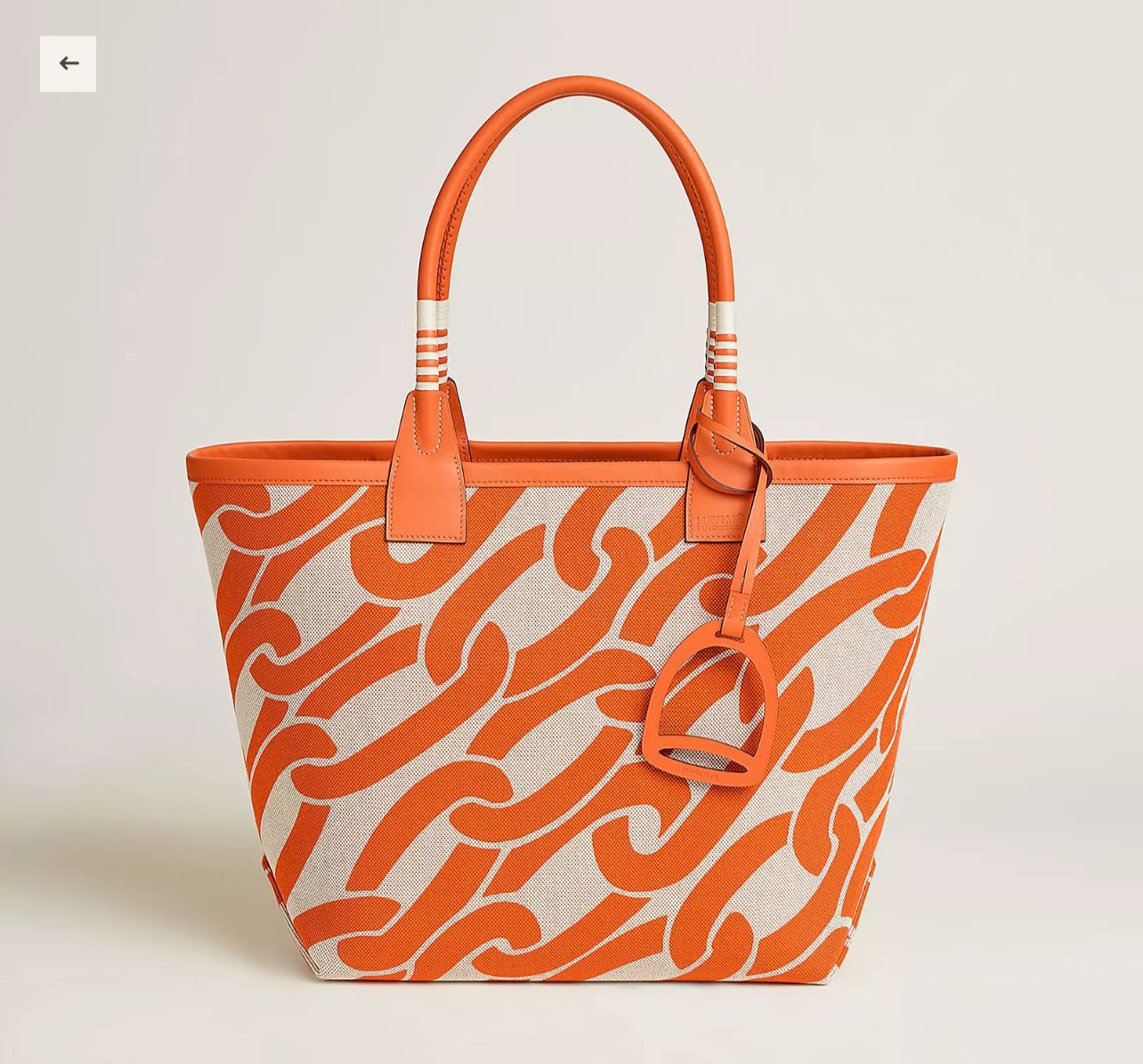 H Steeple Bag In Canvas & Calfskin Leather
