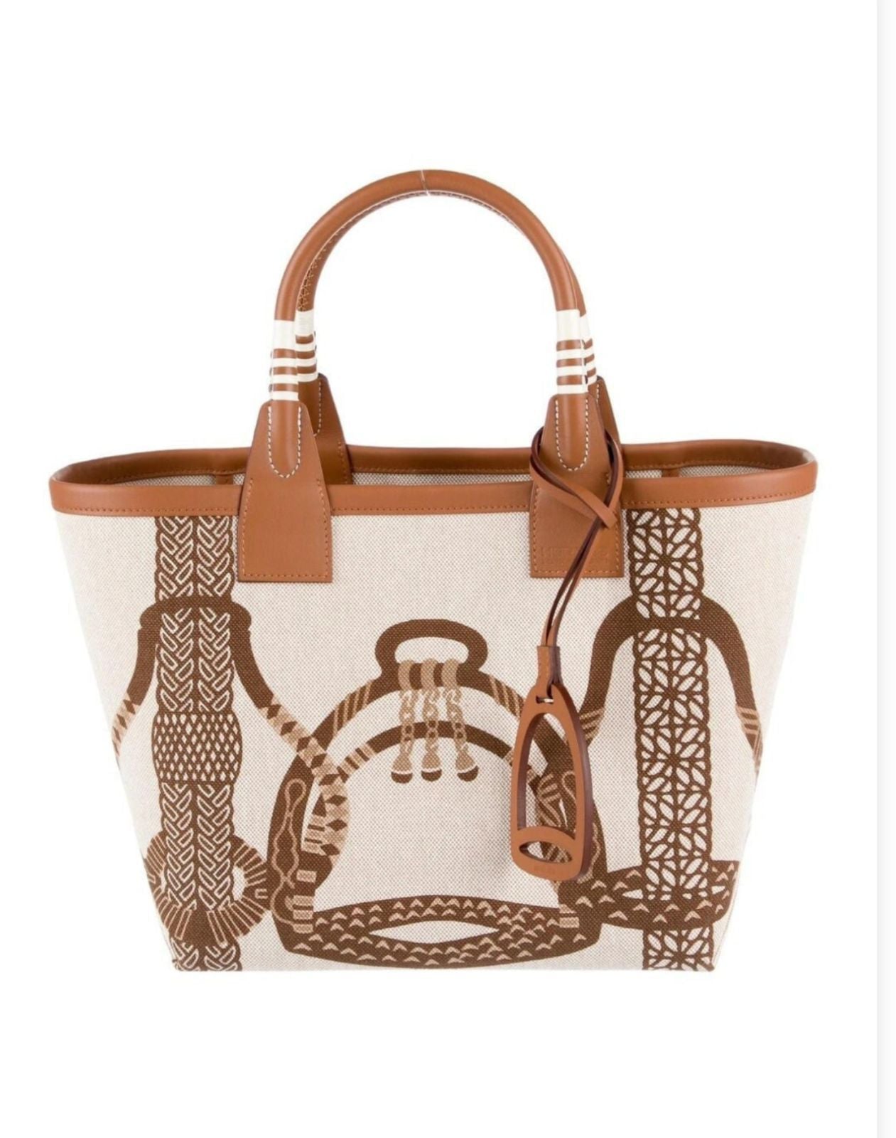 H Steeple Bag In Canvas & Calfskin Leather