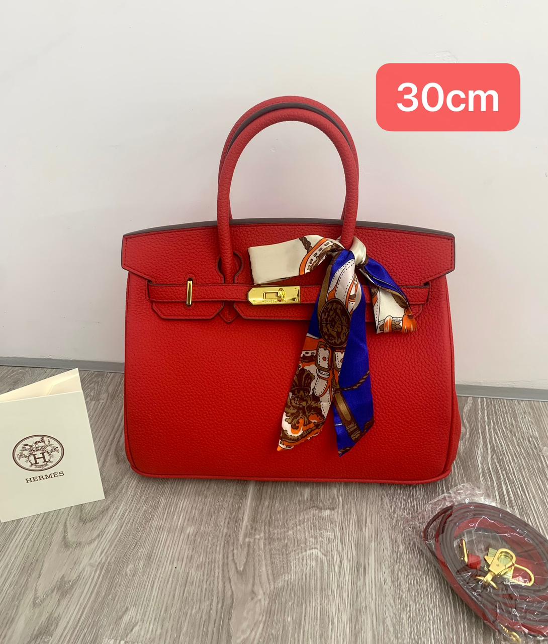H Clemence Togo Leather Gold Finish Bag 30cm