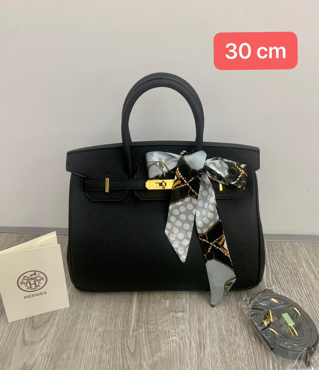 H Clemence Togo Leather Gold Finish Bag 30cm