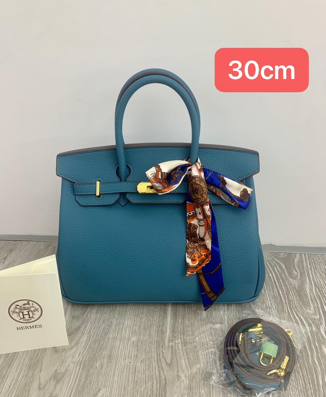 H Clemence Togo Leather Gold Finish Bag 30cm