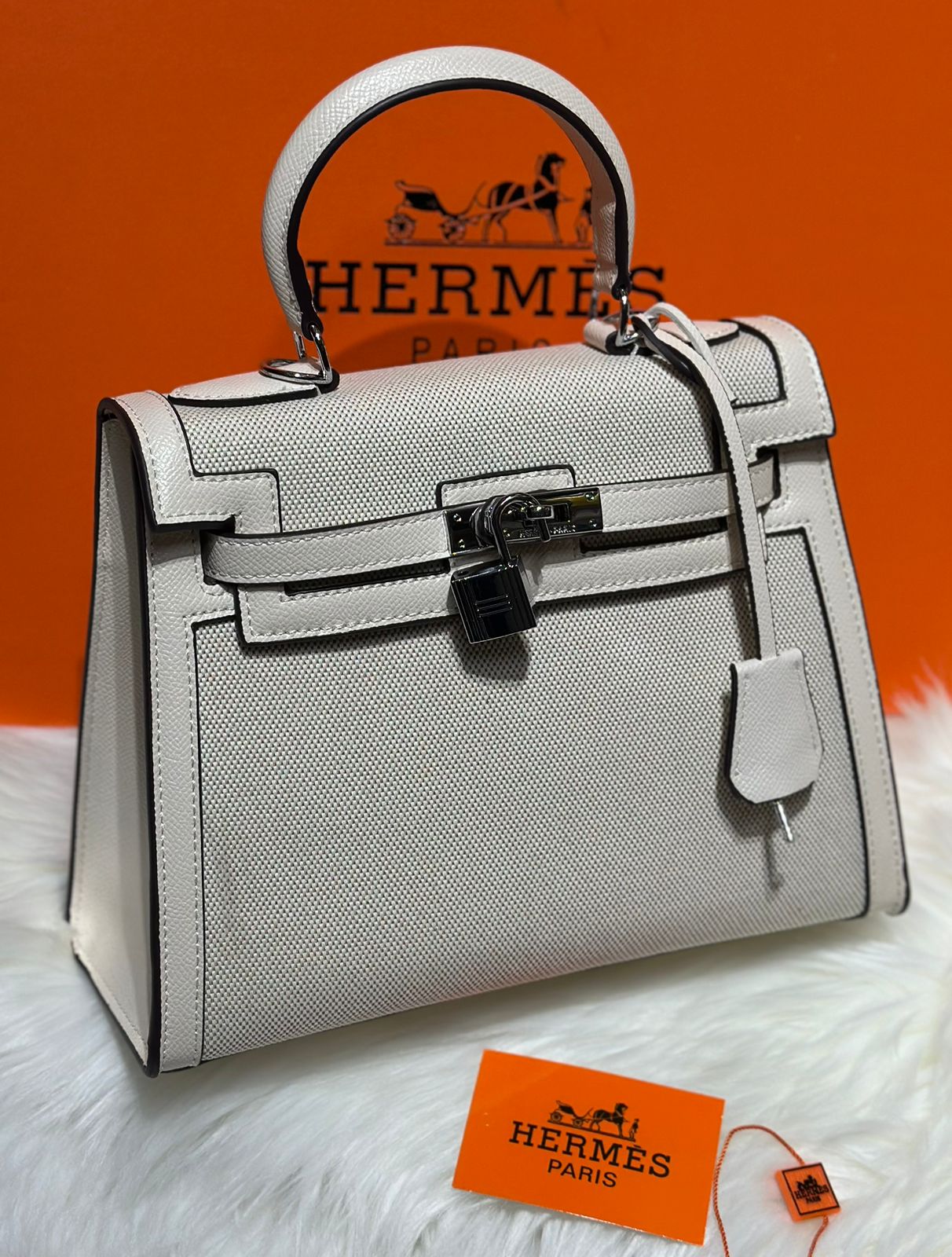 H Sellier Toile Swift Handbag 25cm
