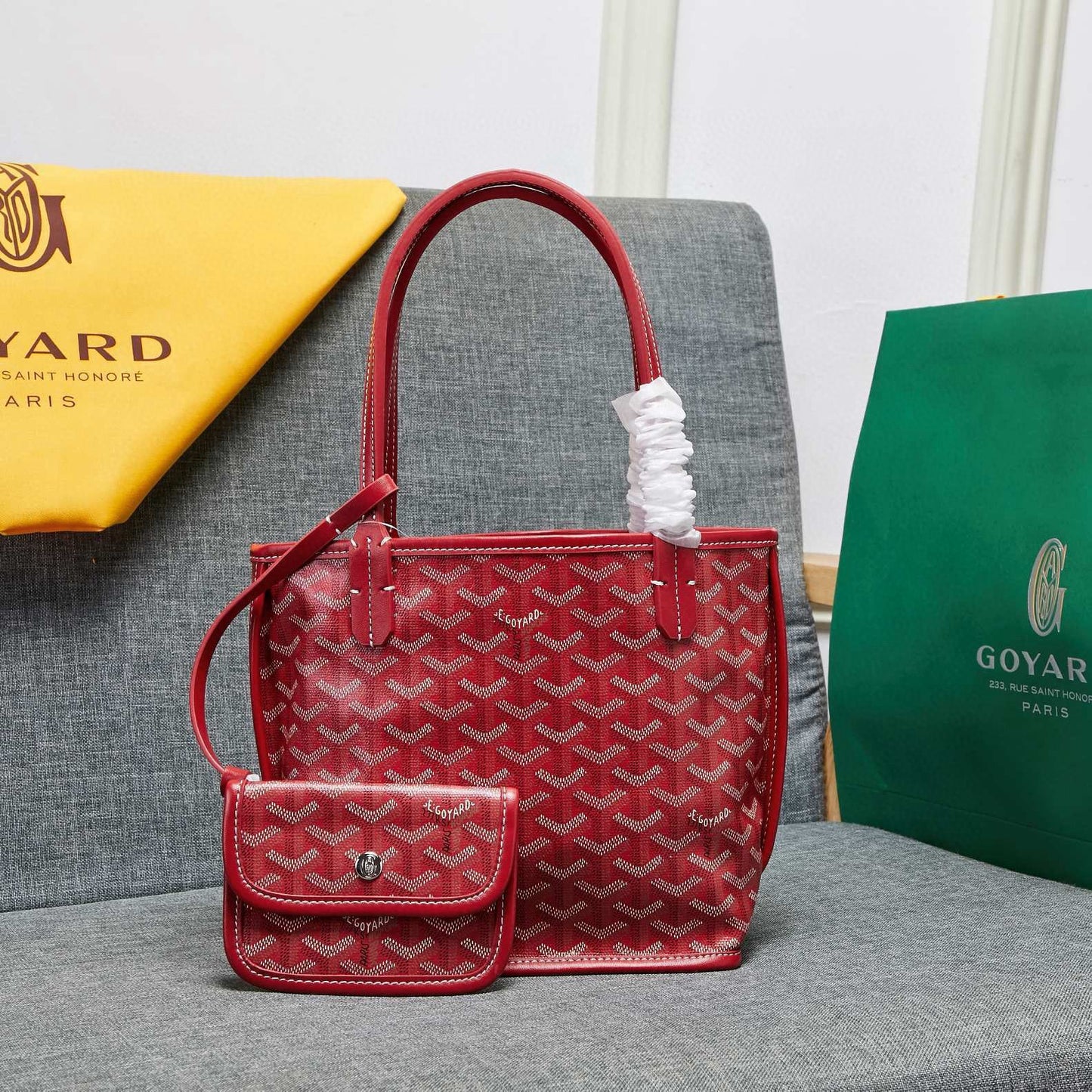 𝐆 Coated Canvas Mini Tote Bag With Pouch