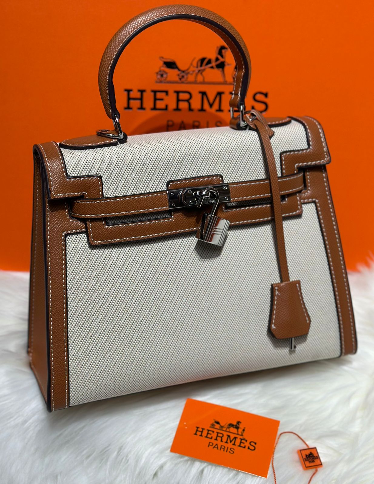 H Sellier Toile Swift Handbag 25cm