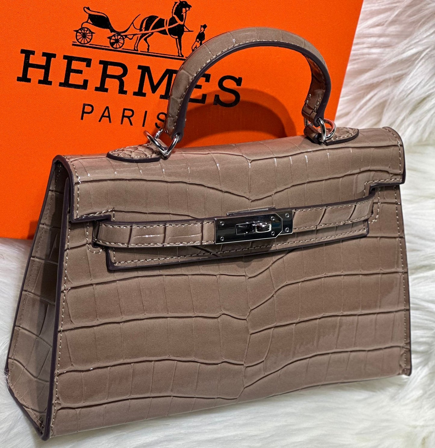 H Mini Crocodile & Alligator Bag 22cm