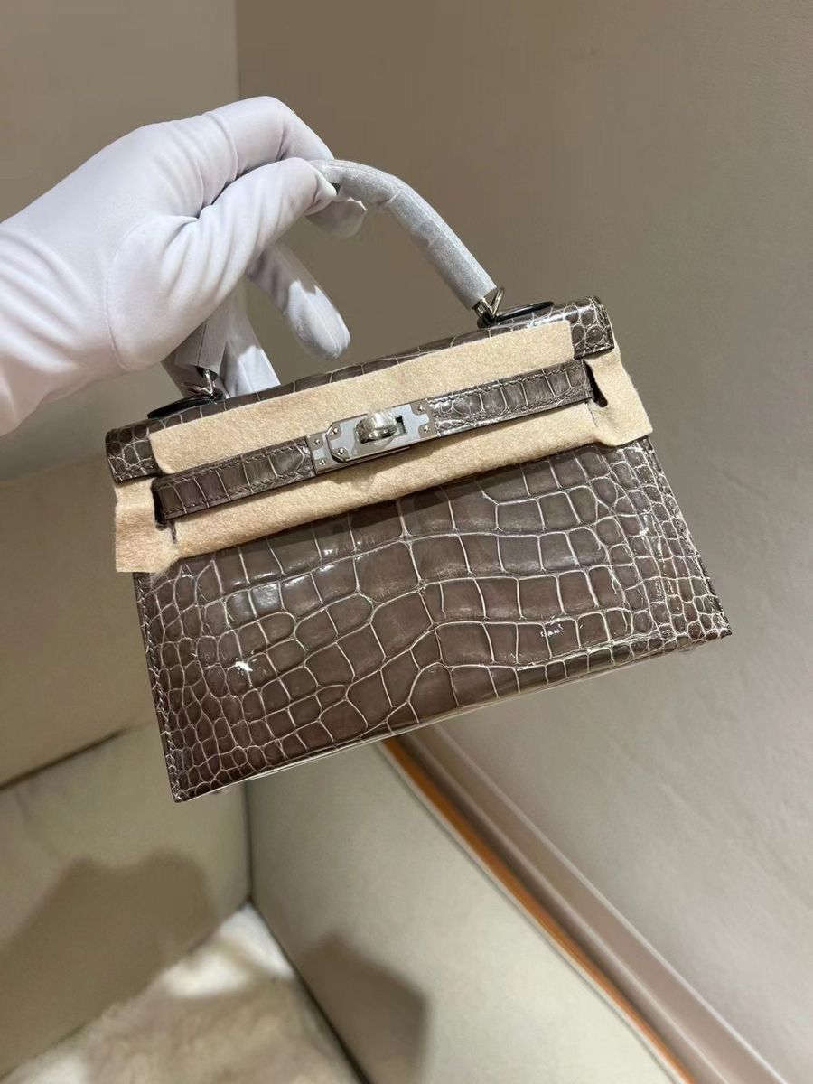 H Mini Crocodile & Alligator Bag 22cm