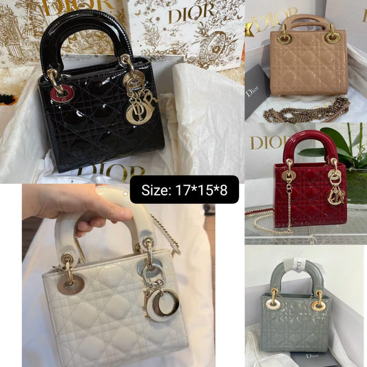 C.D Lady Dior Mini Shiny Chain Bag