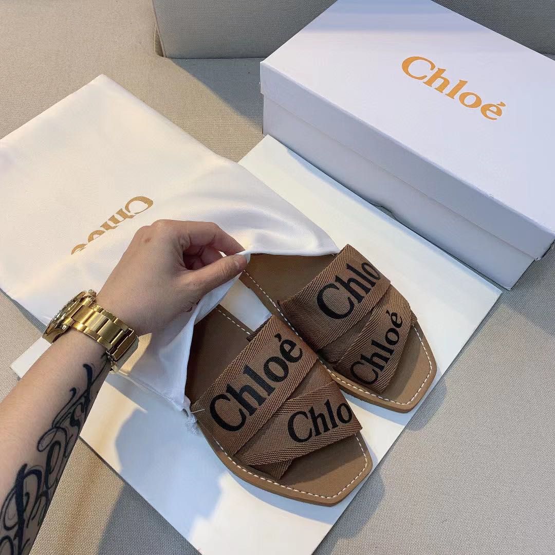 CHL Canvas Logo Ribbon  Flat Sandals