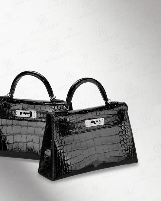 H Mini Crocodile & Alligator Bag 22cm