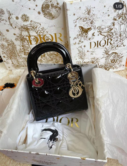 C.D Lady Dior Mini Shiny Chain Bag