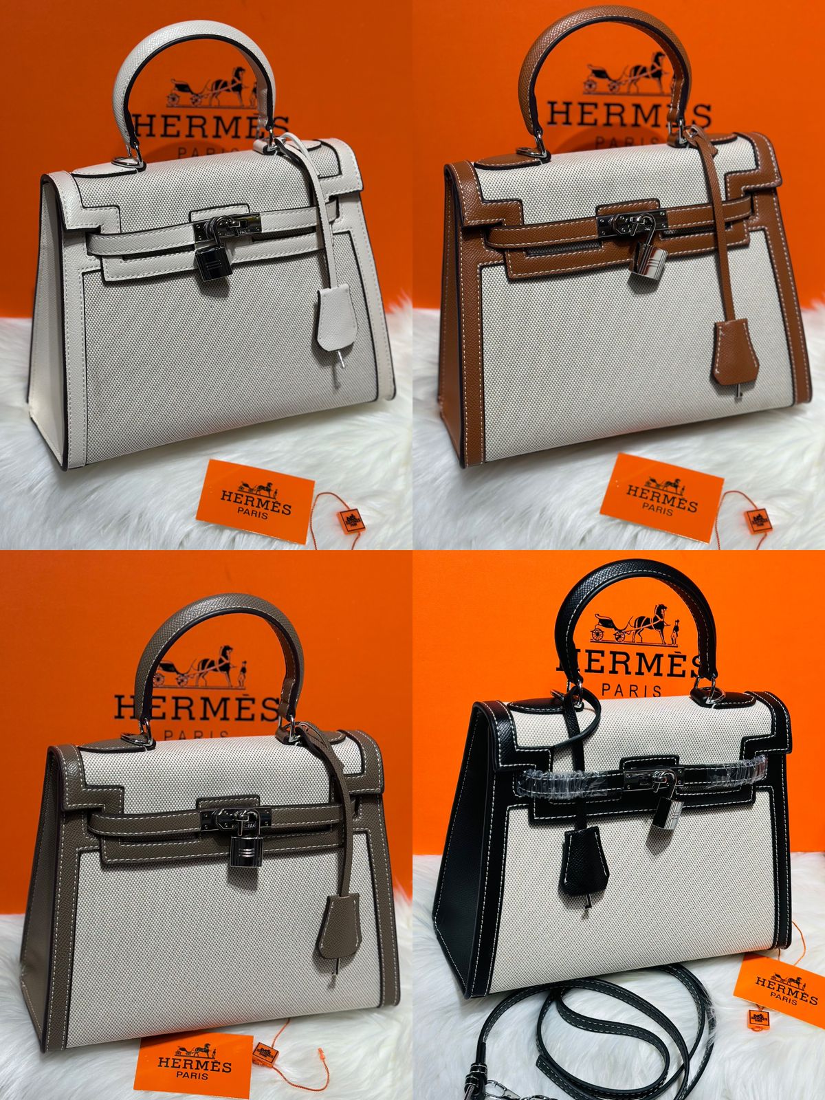 H Sellier Toile Swift Handbag 25cm