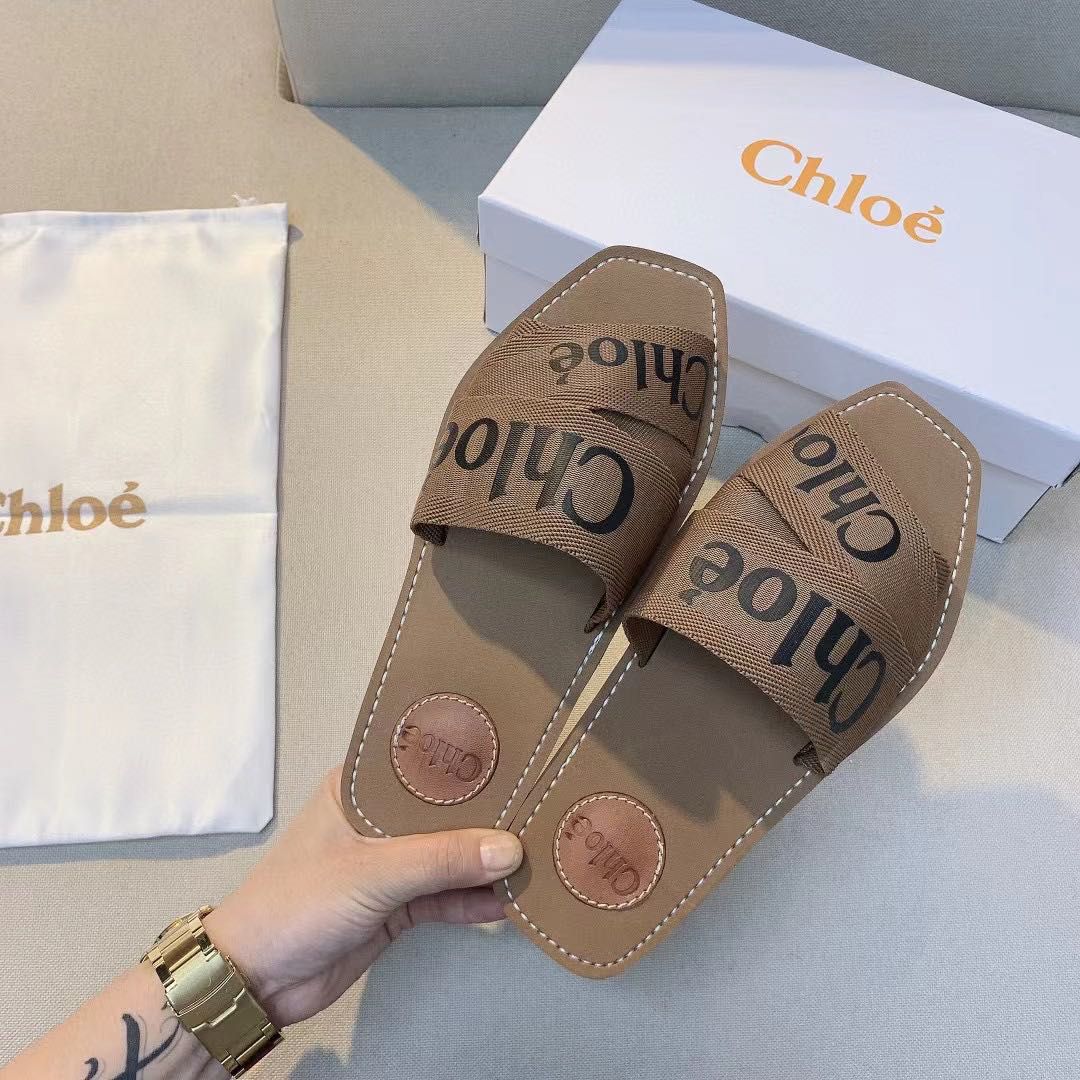 CHL Canvas Logo Ribbon  Flat Sandals